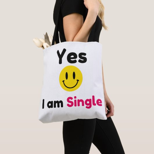 Ja, ik ben alleenstaande design tote bag (Dichtbij)