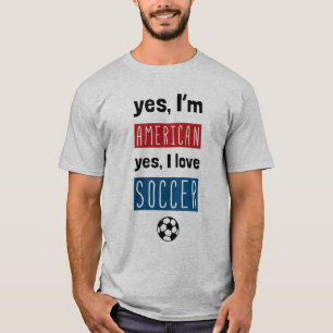Ja ik ben Amerikaans Ja ik hou van voetbal met bac T-shirt