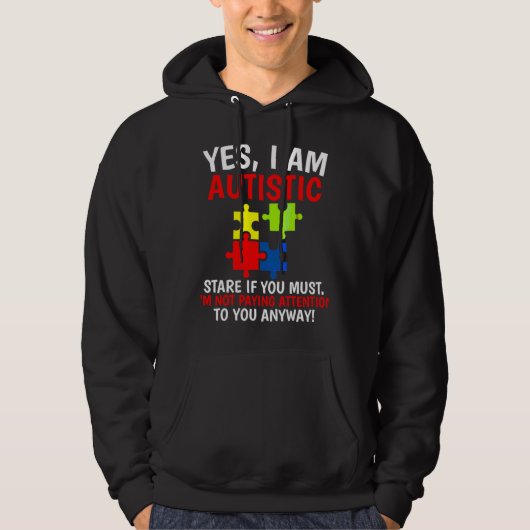 Ja, ik ben Autistic Autism Awareness Kinder Hoodie (Voorkant)