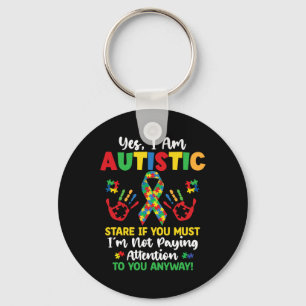 Ja Ik ben Autistisch Bewustzijn Kinder jongens Mei Sleutelhanger