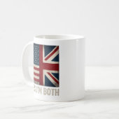 Ja Ik Ben Beide Amerikaanse Britse Vlaggen Trots Koffiemok (Voorkant links)