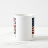 Ja Ik Ben Beide Amerikaanse Britse Vlaggen Trots Koffiemok (Center)