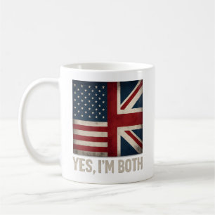 Ja Ik Ben Beide Amerikaanse Britse Vlaggen Trots Koffiemok