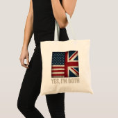 Ja Ik Ben Beide Amerikaanse Britse Vlaggen Trots Tote Bag (Voorkant (product))