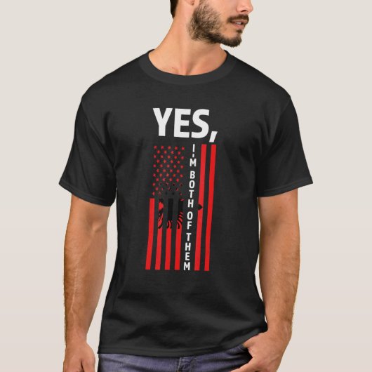 Ja, ik ben beiden Albanees T-shirt (Voorkant)