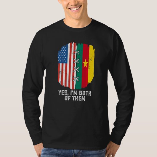 Ja, ik ben beiden half Amerikaans half Kameroens T-shirt (Voorkant)