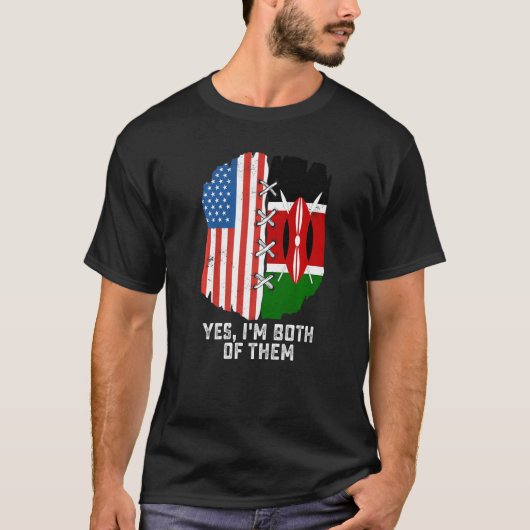 Ja, ik ben beiden half Amerikaans... half Keniaan. T-shirt (Voorkant)