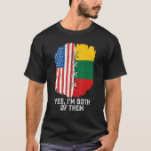 Ja, ik ben beiden half Amerikaans half Litouws T-shirt (Voorkant)
