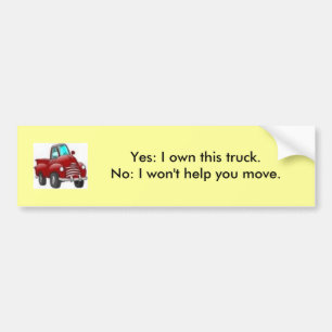 Ja, ik ben de eigenaar van deze vrachtwagen; Nee,  Bumpersticker