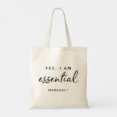 Ja ik ben de essentiële front line-sleutelarbeider tote bag (Achterkant)
