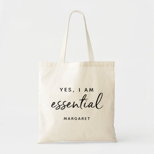 Ja ik ben de essentiële front line-sleutelarbeider tote bag (Voorkant)