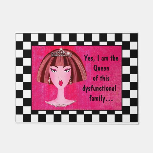 "Ja, ik ben de koningin van deze dysfunctionele fa Deurmat (Voorkant)