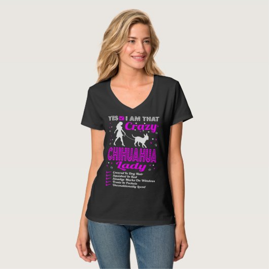 Ja, ik ben die Crazy Chihuahua Dog Lady T T-shirt (Voorkant volledig)
