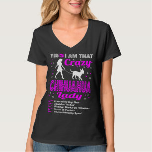 Ja, ik ben die Crazy Chihuahua Dog Lady T T-shirt