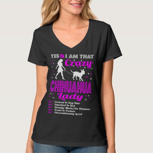Ja, ik ben die Crazy Chihuahua Dog Lady T T-shirt (Voorkant)