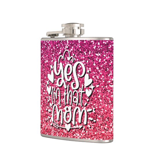 JA, IK BEN DIE MOM GLITTER CUSTOM TYPOGRAPHY HEUPFLES (Links)