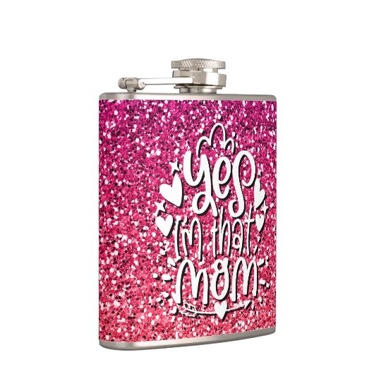 JA, IK BEN DIE MOM GLITTER CUSTOM TYPOGRAPHY HEUPFLES (Rechts)