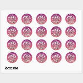JA, IK BEN DIE MOM GLITTER CUSTOM TYPOGRAPHY RONDE STICKER (Vel)