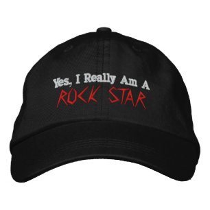 Ja, ik ben echt een rockster geborduurde pet