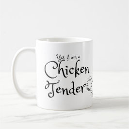 Ja, ik ben een Chicken Tender met Rooster Outline Koffiemok