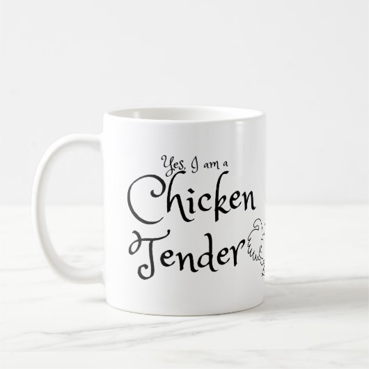 Ja, ik ben een Chicken Tender met Rooster Outline Koffiemok (Links)