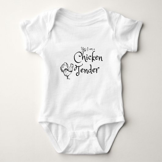 Ja, ik ben een Chicken Tender Rooster Outline Romper (Voorkant)