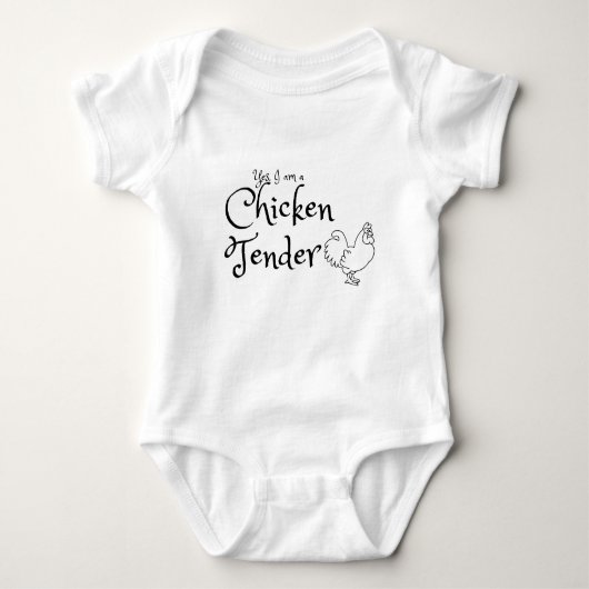 Ja, ik ben een Chicken Tender Rooster Outline Romper (Voorkant)