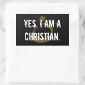 Ja, ik ben een Christelijk Rechthoekige Sticker (Tas)