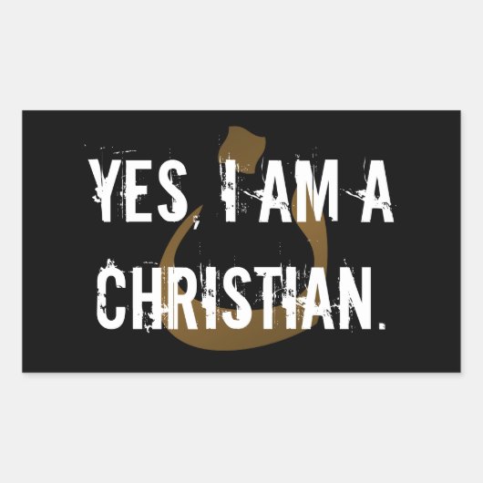 Ja, ik ben een Christelijk Rechthoekige Sticker (Voorkant)