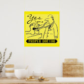 Ja, ik ben een echte dokter. Zwart op geel. Poster (Keuken)