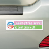 Ja, ik ben een Feminazi. Bumpersticker (Op auto)