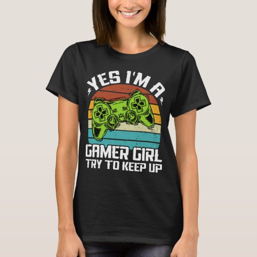 Ja, ik ben een gamer en probeer retro te blijven t-shirt (Voorkant)