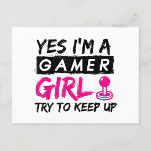 Ja, ik ben een gamer girl gaming girl briefkaart