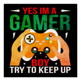 JA, IK BEN EEN GAMER JONGEN PERFECT POSTER