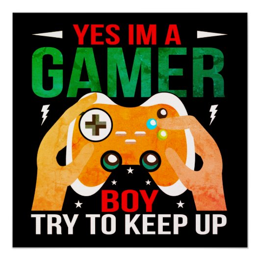 JA, IK BEN EEN GAMER JONGEN PERFECT POSTER (Voorkant)