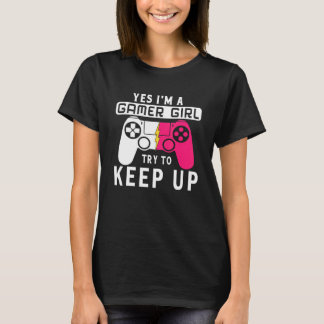 Ja, ik ben een gamer meisje gaming spullen meisjes t-shirt