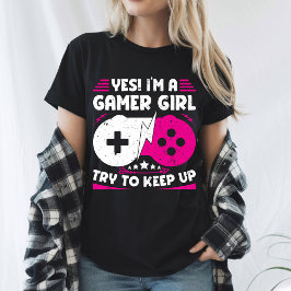 Ja ik ben een gamer meisje leuk video gamer cadeau t-shirt