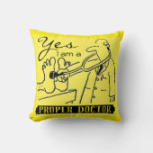 Ja, ik ben een goede dokter. Zwart en geel. Kussen (Voorkant)