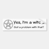 Ja, ik ben een heks Bumpersticker (Voorkant)