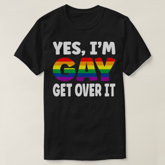 Ja, ik ben een homepage over het regenboogvlaggen, t-shirt (Design voorkant)