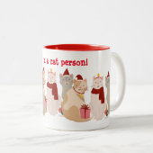 Ja, ik ben een kat-persoon - het Ontwerp van Kerst Tweekleurige Koffiemok (Voorkant rechts)