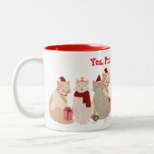 Ja, ik ben een kat-persoon - het Ontwerp van Kerst Tweekleurige Koffiemok (Links)