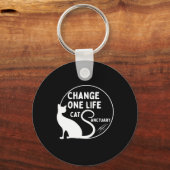 Ja, ik ben een kat Persoon Sleutelhanger (Achterkant)