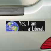 Ja, ik ben een liberaal bumpersticker (Op auto)