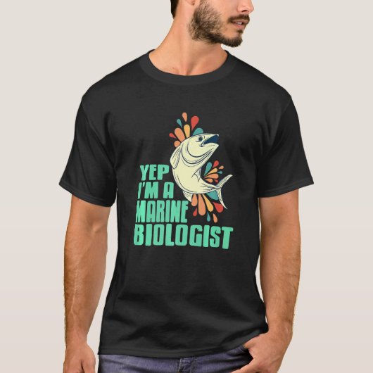Ja, ik ben een marinier bioloog Retro Design Cadea T-shirt (Voorkant)