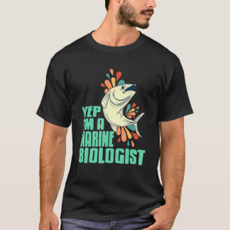 Ja, ik ben een marinier bioloog Retro Design Cadea T-shirt