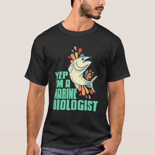 Ja, ik ben een marinier bioloog Retro Design Cadea T-shirt (Voorkant)