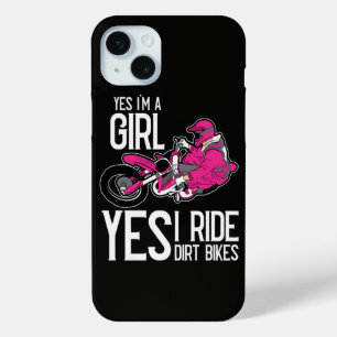 Ja ik ben een meisje Ja ik rijd op een crossmotor iPhone 15 Mini Hoesje