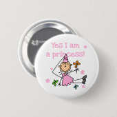 Ja, ik ben een prinses ronde button 5,7 cm (Voorkant /achterkant)