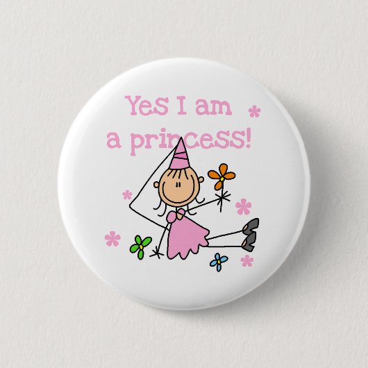 Ja, ik ben een prinses. ronde button 5,7 cm (Voorkant)